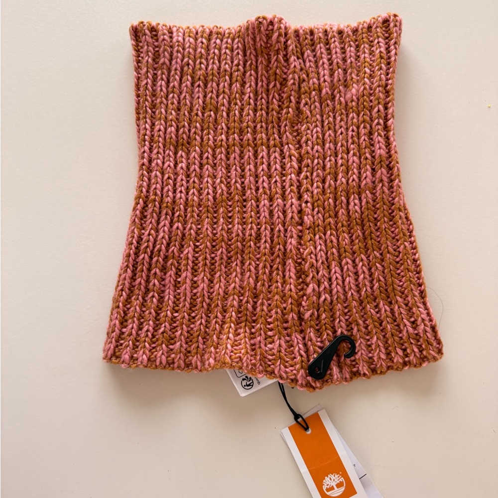 Timberland Pink & Rust Multitone Ribbed Knit Neck Warmer NWT
